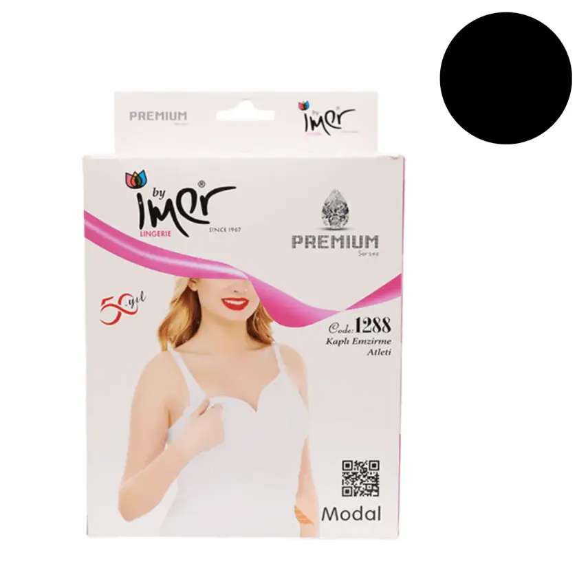 İmer Emzirme Kaplı Atlet Siyah 95B - 1