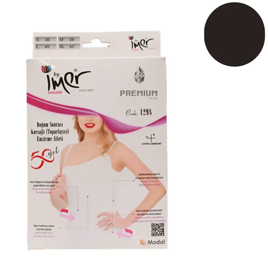 İmer Emzirme Korse Atleti Siyah 2/M - 1