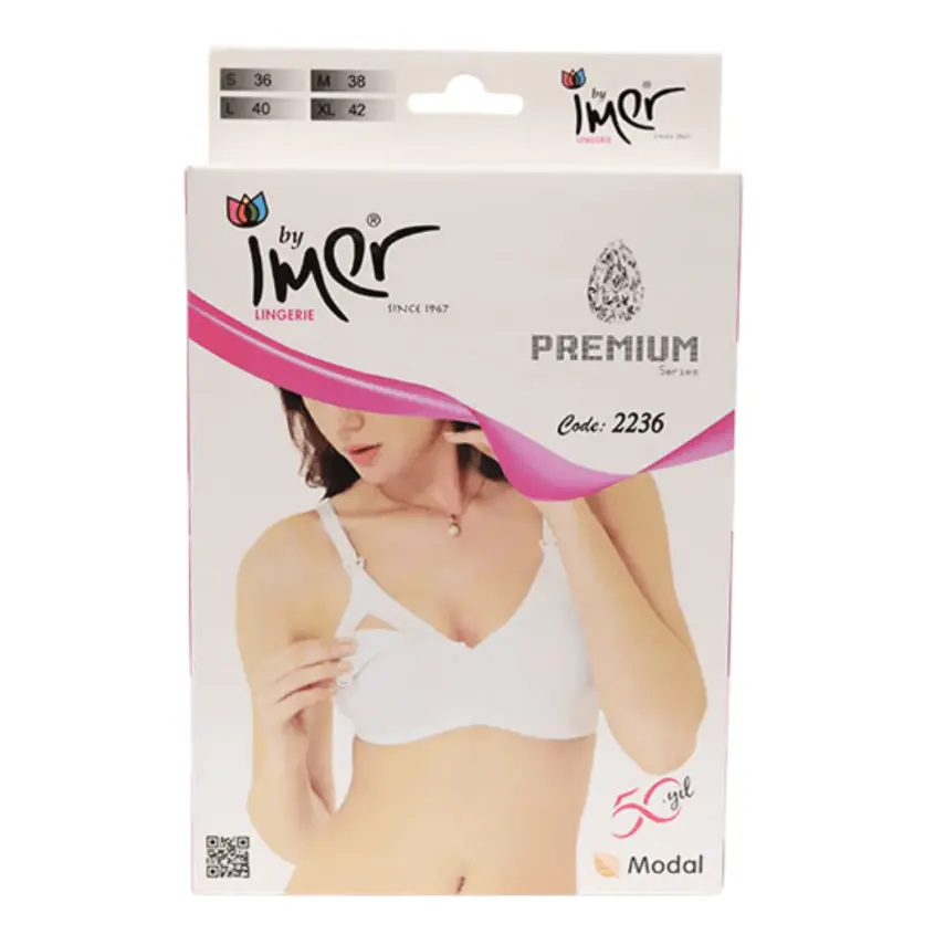 İmer Emzirme Sütyen Modal Beyaz 85B - 1
