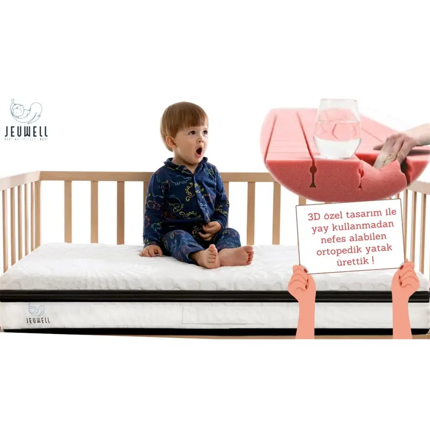 Jeuwell 3D Alezli Sünger Yatak 70x130 Cm - 5