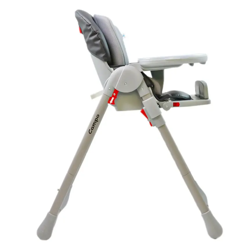 Kanz Campo Mama Sandalyesi Portatif Kolay Katlanır Yükseklik Ayarlı Tekerlekli İç Pedli  Dark Grey - 14