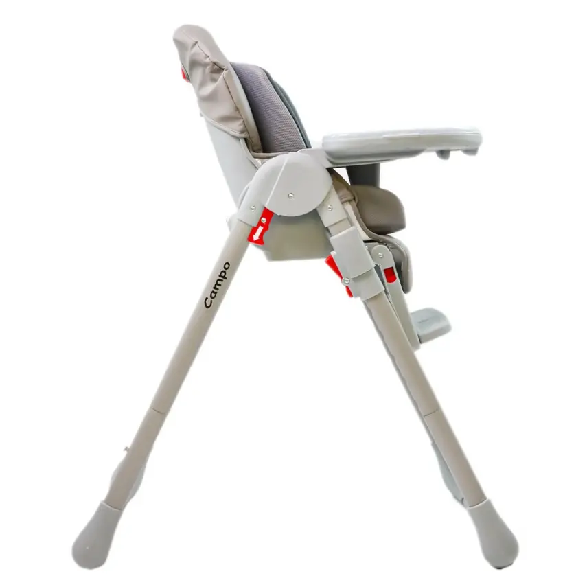 Kanz Campo Mama Sandalyesi Portatif Kolay Katlanır Yükseklik Ayarlı Tekerlekli İç Pedli Grey - 9