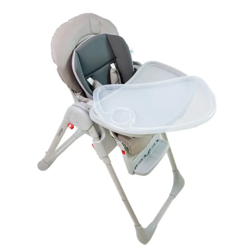 Kanz Campo Mama Sandalyesi Portatif Kolay Katlanır Yükseklik Ayarlı Tekerlekli İç Pedli Grey - 12