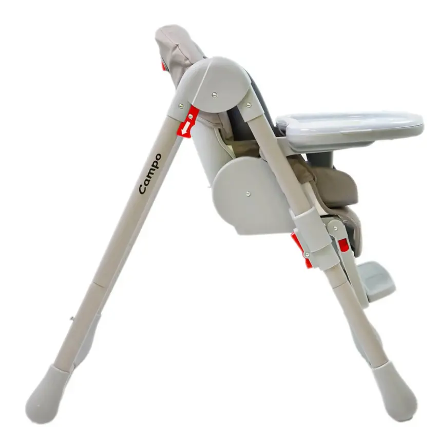 Kanz Campo Mama Sandalyesi Portatif Kolay Katlanır Yükseklik Ayarlı Tekerlekli İç Pedli Grey - 14