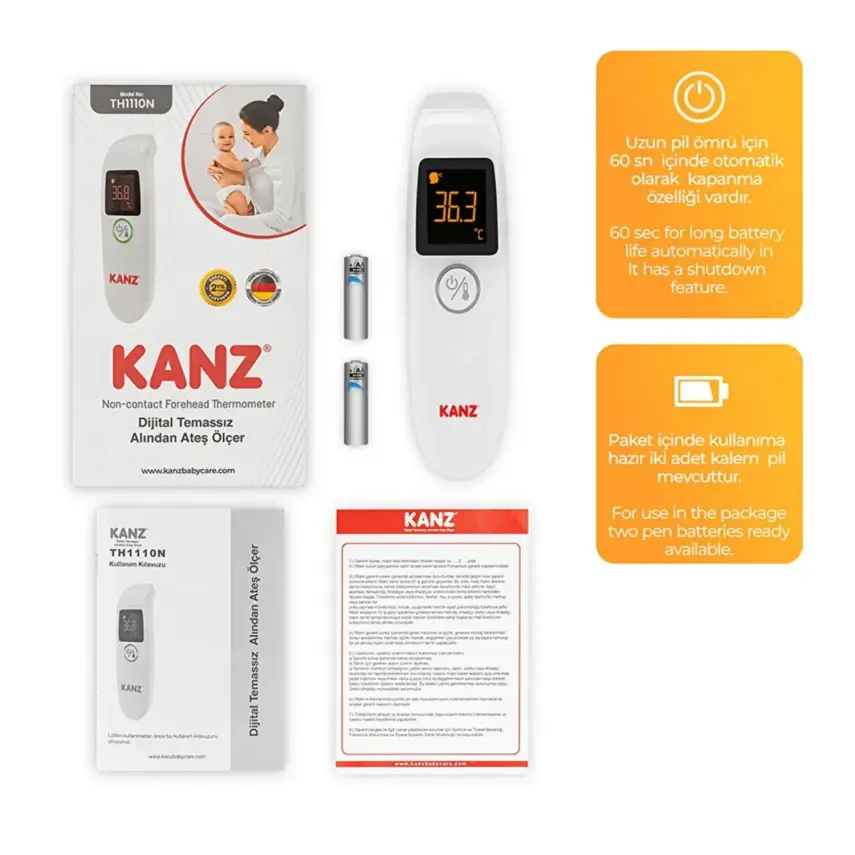 Kanz Dijital Temassız Alından Ateş Ölçer TH1110N  - 21
