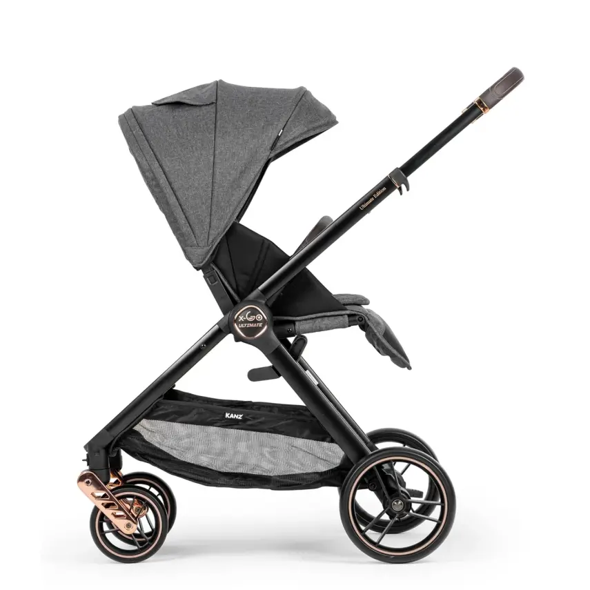 Kanz X-Go Ultimate Çift Yönlü Travel Sistem-Seyahat Sistem Bebek Arabası Rose Gold Gri - 7