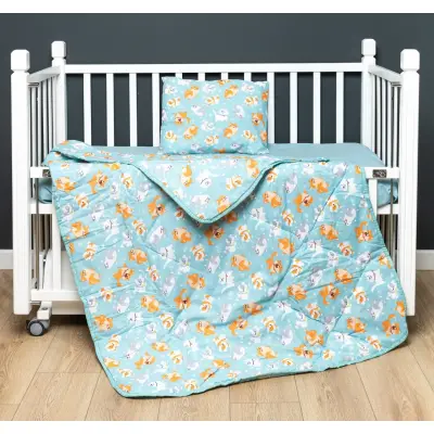 Kidboo Bebek Nevresim Seti Kedi 3 Parça Çantalı 100X150 - 1