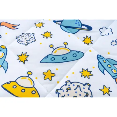 Kidboo Bebek Nevresim Seti Uzay 3 Parça Çantalı 100X150 (1)