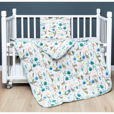 Kidboo Bebek Nevresim  Seti Zürafa 3 Parça Çantalı 100X150