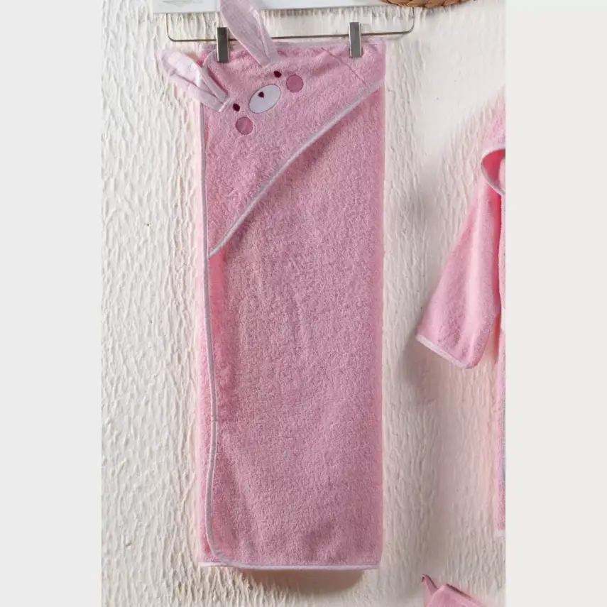 Kidboo Bornoz Seti 3lü Tavşan Pembe - 2