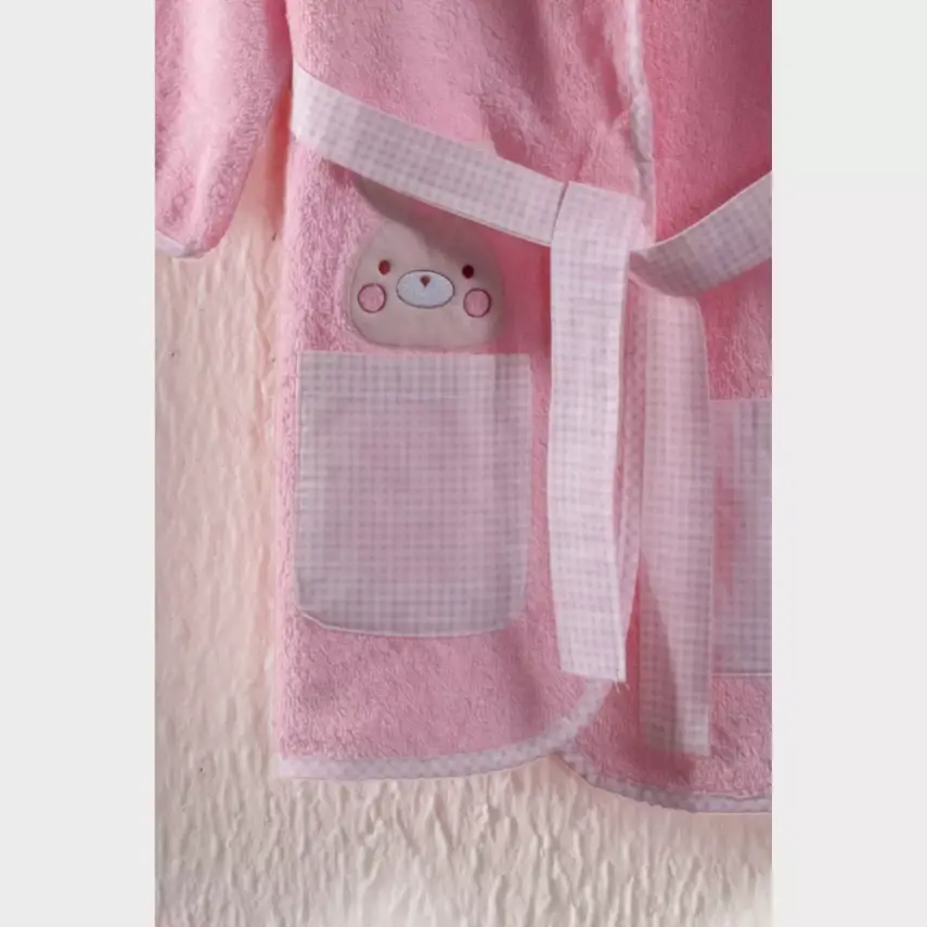 Kidboo Bornoz Seti 3lü Tavşan Pembe - 4