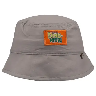 Kitti Dino Etiketli Erkek Bebek Fötr Şapka 1-3Yaş Açık Gri