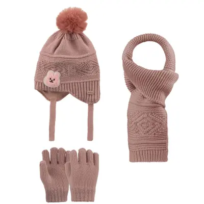 Kitti Eldiven Atkı Bere Takım 1-4 Yaş Pudra