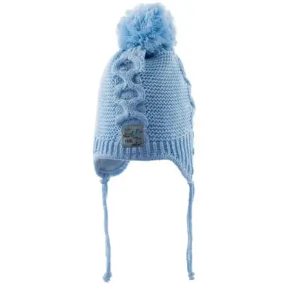 Kitti Erkek Bebek Kulaklı Bere Açık Mavi 0-18 Ay  - 1