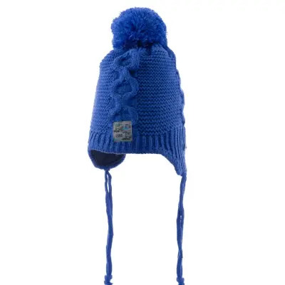 Kitti Erkek Bebek Kulaklı Bere Mavi 0-18 Ay  