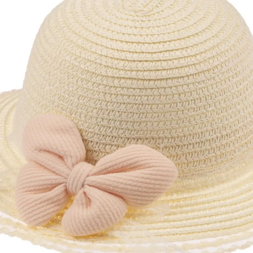 Kitti Kız Bebek Hasır Şapka 1-3Yaş Krem - 2