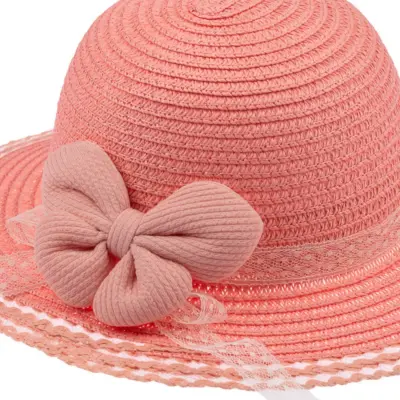 Kitti Kız Bebek Hasır Şapka 1-3Yaş Orta Pembe - 2