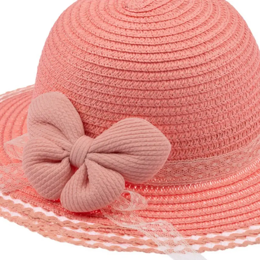 Kitti Kız Bebek Hasır Şapka 1-3Yaş Orta Pembe - 2