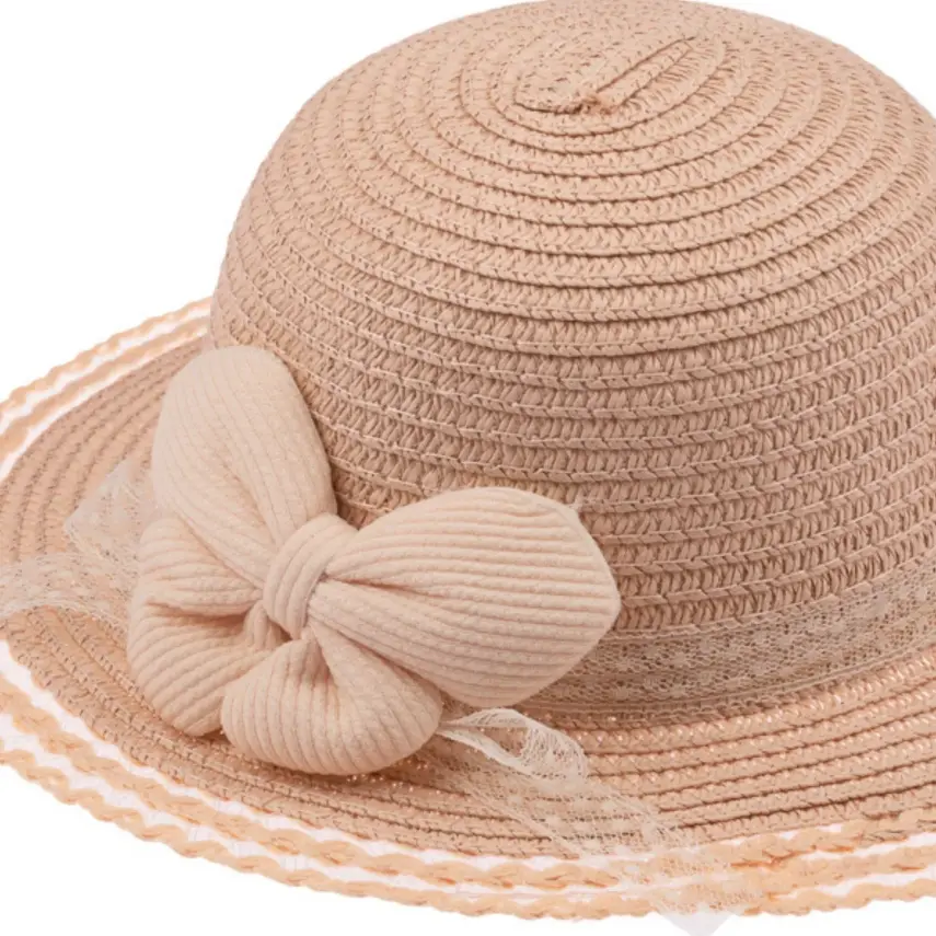 Kitti Kız Bebek Hasır Şapka 1-3Yaş  Pudra - 2