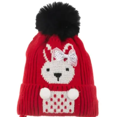 Kitti Kız Bebek Kulaklı Bere 1-4Yaş Kırmızı - 2