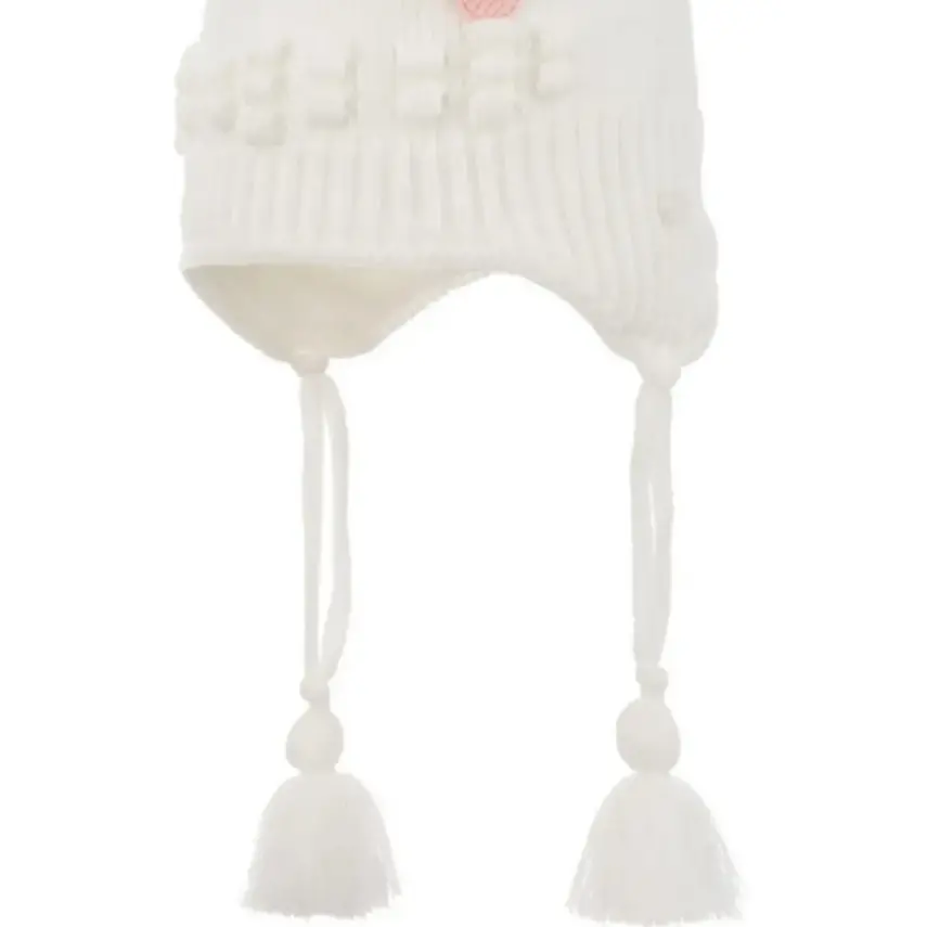 Kitti Kız Bebek Kulaklı Bere 1-4Yaş Krem  - 3