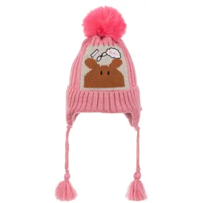 Kitti Kız Bebek Kulaklı Bere 1-4Yaş Pembe  - 1