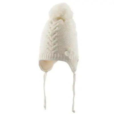 Kitti Kız Bebek Kulaklı Bere Krem 0-18 Ay 