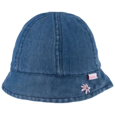 Kitti Kız Bebek Maksi Şapka 0-18 Ay Mavi Denim