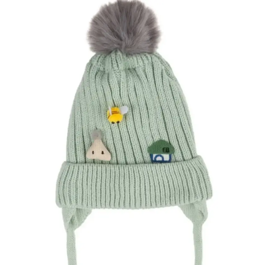 Kitti Kız Çocuk Eldiven Atkı Bere Takım 1-4Yaş Mint - 2