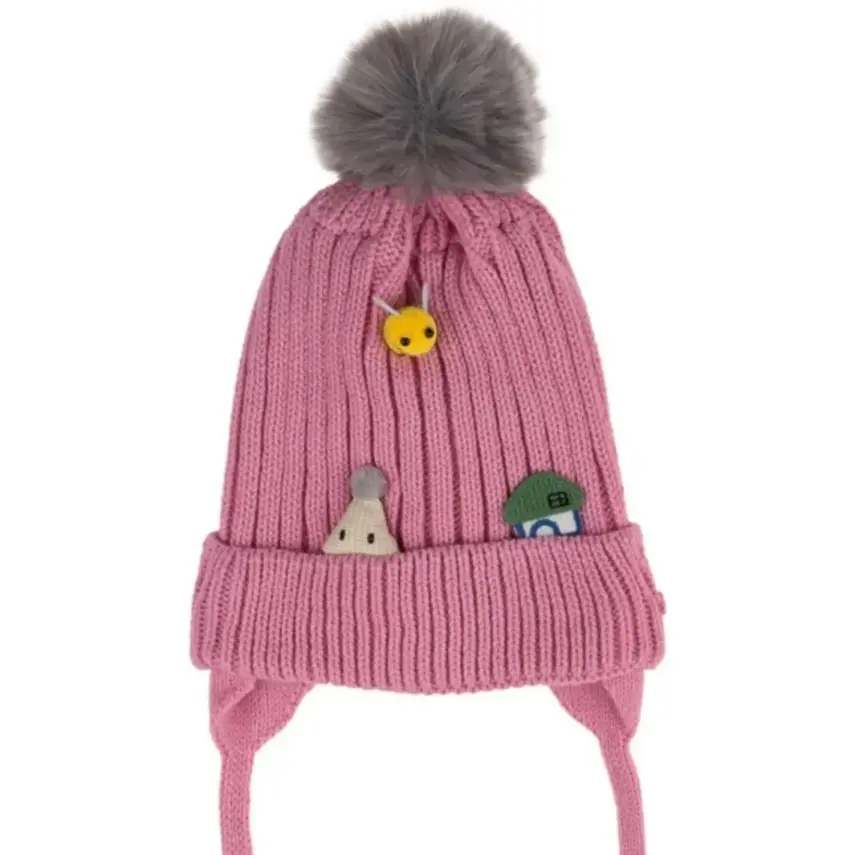 Kitti Kız Çocuk Eldiven Atkı Bere Takım 1-4Yaş Pembe - 2