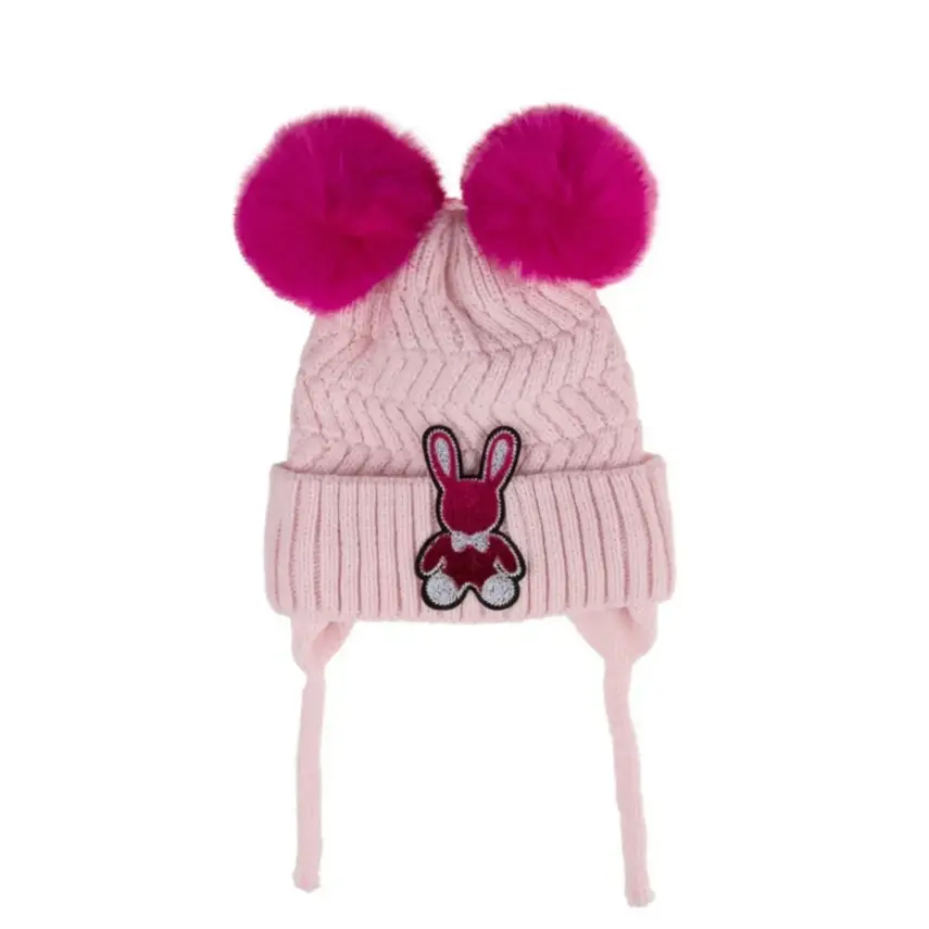 Kitti Kız Çocuk Eldiven Atkı Bere Takım 1-4Yaş Soft Pembe - 2