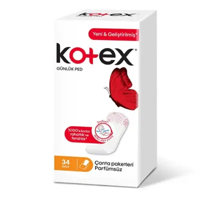 Kotex İnce Günlük Ped Parfümsüz 34'lü 