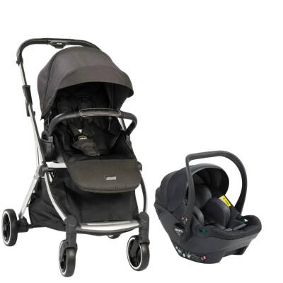 Kraft Kenya S Armor Plus Çift Yönlü Tek Elle Katlanabilir Kompakt Travel Sistem Bebek Arabası Black