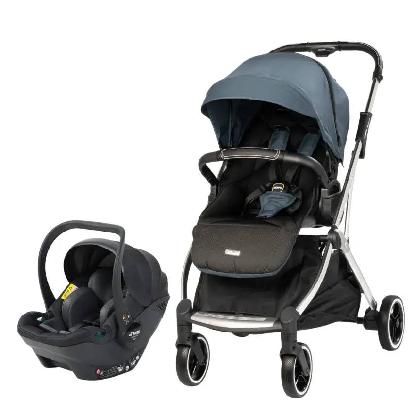 Kraft Kenya S Armor Plus Çift Yönlü Tek Elle Katlanabilir Kompakt Travel Sistem Bebek Arabası Blue - 2