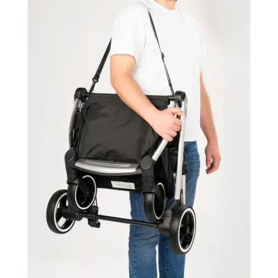 Kraft Kenya S Armor Plus Çift Yönlü Tek Elle Katlanabilir Kompakt Travel Sistem Bebek Arabası Blue - 36