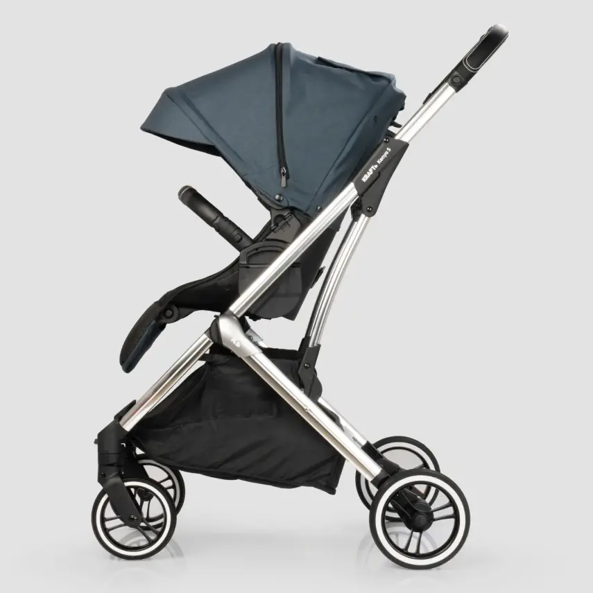 Kraft Kenya S Armor Plus Çift Yönlü Tek Elle Katlanabilir Kompakt Travel Sistem Bebek Arabası Blue - 9