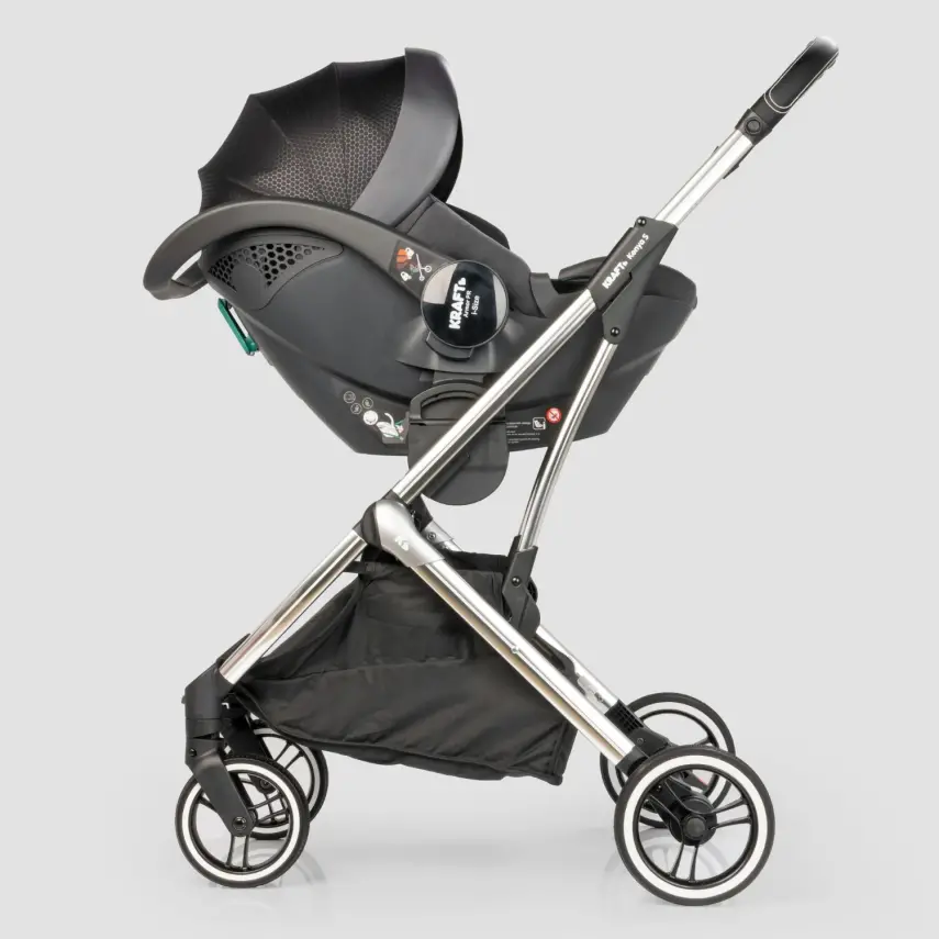Kraft Kenya S Armor Plus Çift Yönlü Tek Elle Katlanabilir Kompakt Travel Sistem Bebek Arabası Grey - 6
