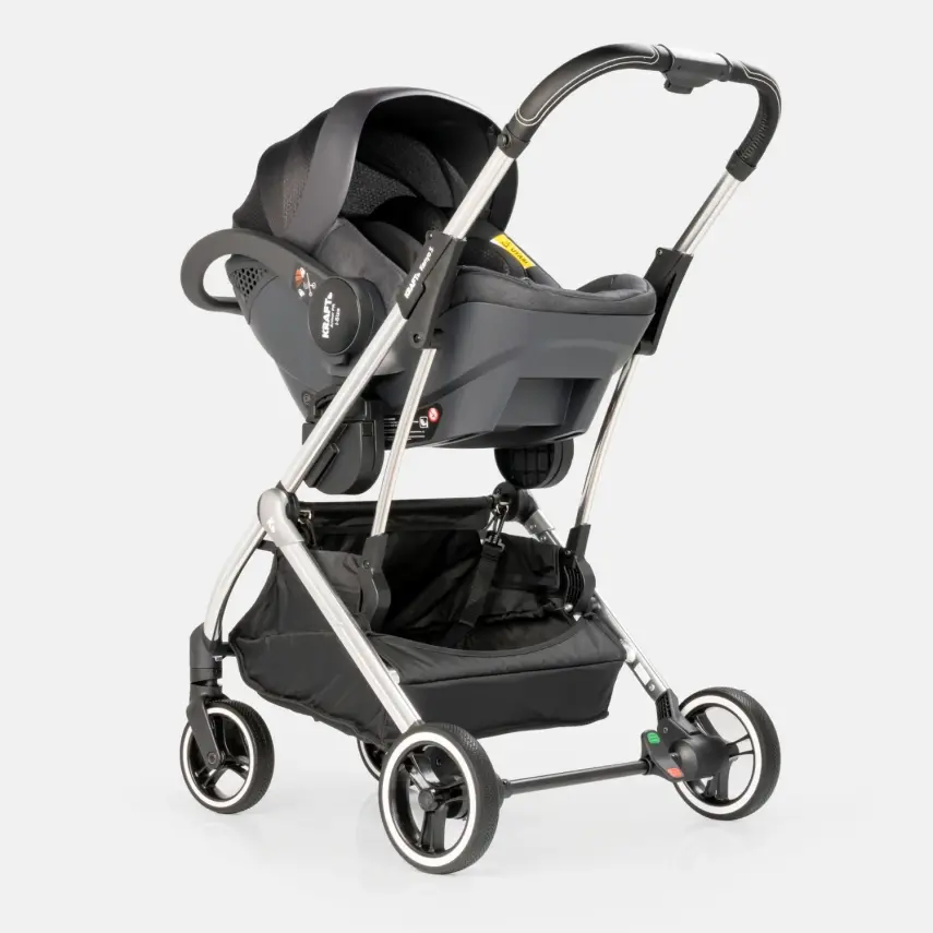 Kraft Kenya S Armor Plus Çift Yönlü Tek Elle Katlanabilir Kompakt Travel Sistem Bebek Arabası Grey - 19