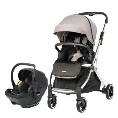 Kraft Kenya S Armor Plus Çift Yönlü Tek Elle Katlanabilir Kompakt Travel Sistem Bebek Arabası Grey - 2