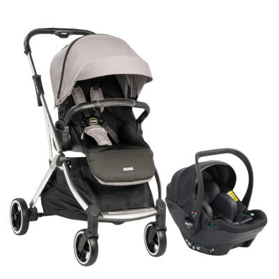 Kraft Kenya S Armor Plus Çift Yönlü Tek Elle Katlanabilir Kompakt Travel Sistem Bebek Arabası Grey