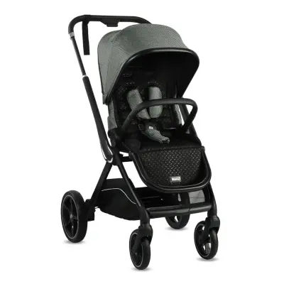 Kraft Kobe Capsule Çift Yönlü Doğumdan İtibaren 22 kg Taşıma 360° PU Tekerlek ile Mükemmel Manevra Sağlayan Travel Sistem-Seyahat Sistem Bebek Arabası Black Green - 4