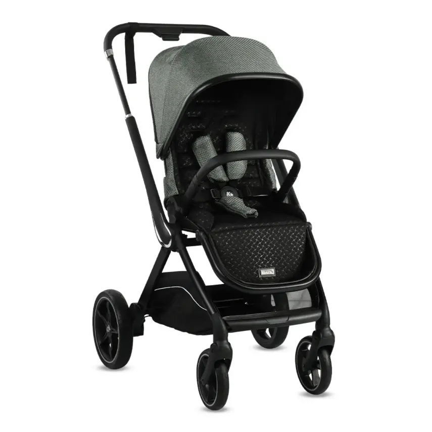 Kraft Kobe Capsule Çift Yönlü Doğumdan İtibaren 22 kg Taşıma 360° PU Tekerlek ile Mükemmel Manevra Sağlayan Travel Sistem-Seyahat Sistem Bebek Arabası Black Green - 4