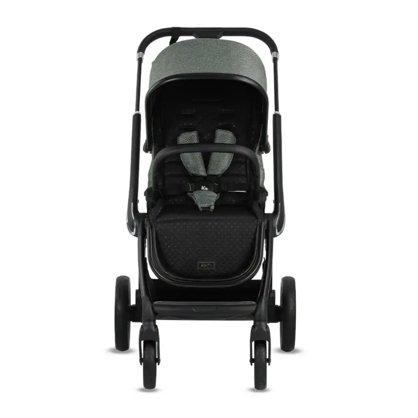 Kraft Kobe Capsule Çift Yönlü Doğumdan İtibaren 22 kg Taşıma 360° PU Tekerlek ile Mükemmel Manevra Sağlayan Travel Sistem-Seyahat Sistem Bebek Arabası Black Green - 8