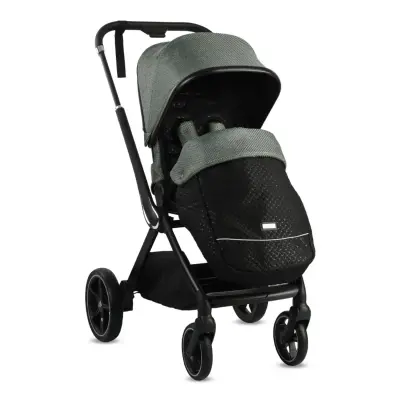 Kraft Kobe Capsule Çift Yönlü Doğumdan İtibaren 22 kg Taşıma 360° PU Tekerlek ile Mükemmel Manevra Sağlayan Travel Sistem-Seyahat Sistem Bebek Arabası Black Green - 6