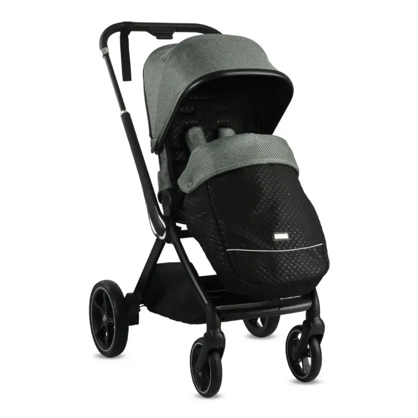 Kraft Kobe Capsule Çift Yönlü Doğumdan İtibaren 22 kg Taşıma 360° PU Tekerlek ile Mükemmel Manevra Sağlayan Travel Sistem-Seyahat Sistem Bebek Arabası Black Green - 6