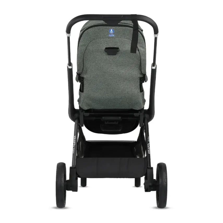 Kraft Kobe Capsule Çift Yönlü Doğumdan İtibaren 22 kg Taşıma 360° PU Tekerlek ile Mükemmel Manevra Sağlayan Travel Sistem-Seyahat Sistem Bebek Arabası Black Green - 10