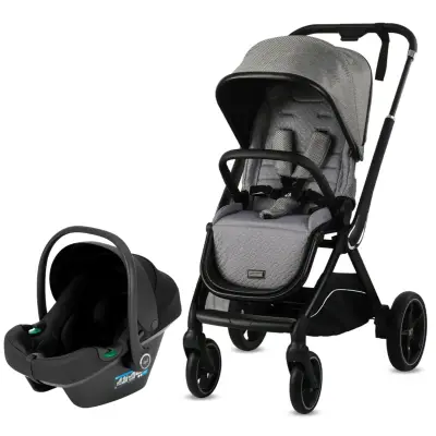 Kraft Kobe Capsule Çift Yönlü Doğumdan İtibaren 22 kg Taşıma 360° PU Tekerlek ile Mükemmel Manevra Sağlayan Travel Sistem-Seyahat Sistem Bebek Arabası Grey - 2
