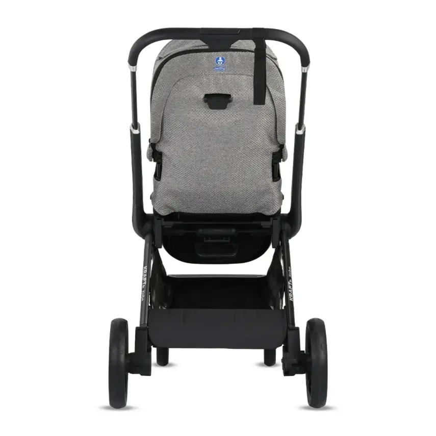 Kraft Kobe Capsule Çift Yönlü Doğumdan İtibaren 22 kg Taşıma 360° PU Tekerlek ile Mükemmel Manevra Sağlayan Travel Sistem-Seyahat Sistem Bebek Arabası Grey - 6