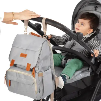 Kraft Moon Anne Bebek Bakım Sırt Çantası Koyu Gri - 6