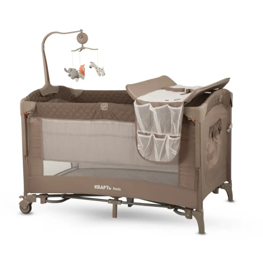 Kraft Paris Arakatlı Dönenceli Anne Yanı Oyun Parkı 70X120 Cm Beige - 1